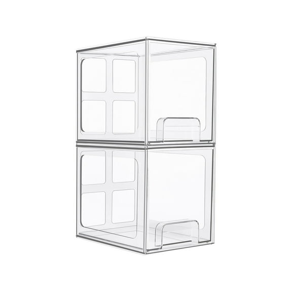 Clear Acrylic Stackable Drawer Organizer System for Efficient Cabinet and Countertop Storage