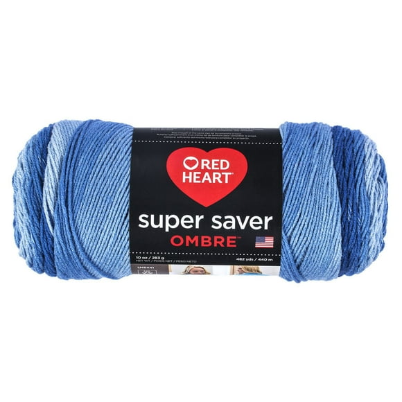 Red Heart® Super Saver® Ombre™ Yarn, Acrylic #4 Medium, 10oz/283g, 482 Yards