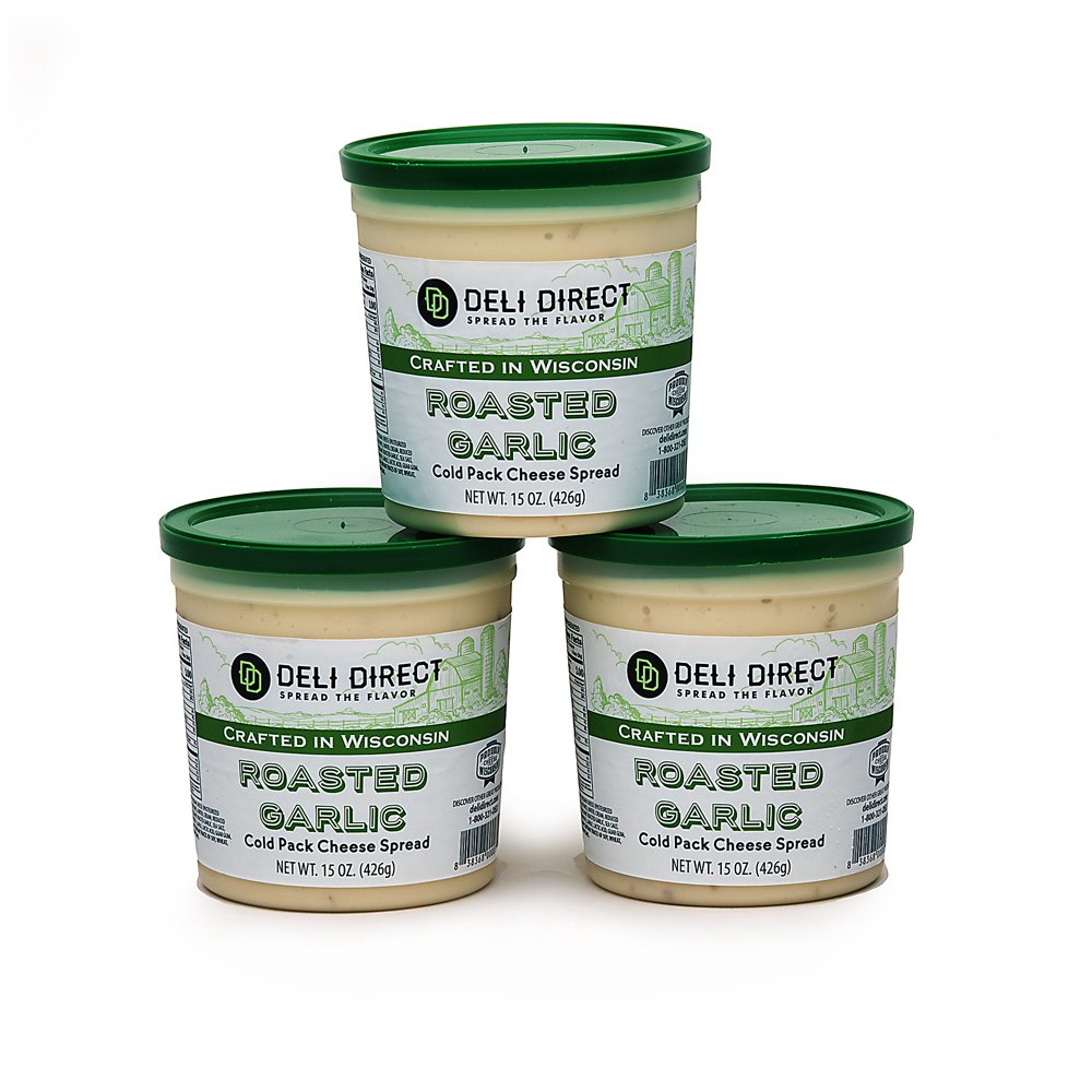 Deli Direct Wisconsin Roasted Garlic Cheese Spread (3 Packs 15oz each