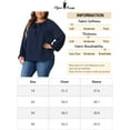 thumbnail image 6 of Agnes Orinda Plus Size Blouses for Women Casual V Neck Tops Drawstring Long Sleeve T Shirt Blouses 3X Navy Blue, 6 of 6