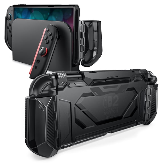 i-Blason for Nintendo Switch 2 Case Dockable [Ergonomic Grip] [Military-Grade Protection] [Quick-Release Joycon Controllers Holder] Comfortable Fit Protective Case for Switch 2 Grip (2025) ( Black )