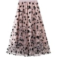 thumbnail image 1 of Falda de tul para mujer, falda plisada, cintura alta, línea A, malla, encaje informal, 1 of 5