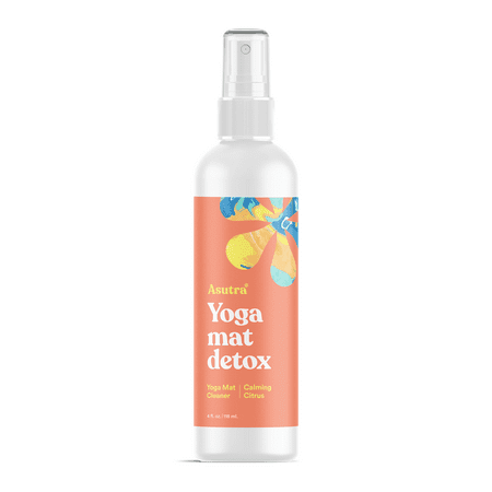Best Organic Yoga Mat Cleaner - CALMING CITRUS -100% Natural & SAFE FOR ALL MATS, No Sticky Or Slimy Residue - Cleans, Restores, Refreshes. Includes FREE Microfiber Cleaning (Best Yoga Mat Cleaning Spray)