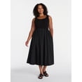 thumbnail image 2 of Time and Tru Women's Sleeveless Scoop Neck Midi Dress, Sizes XS-XXXL, 2 of 5
