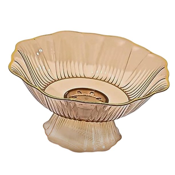 Cuenco de frutas con base para aperitivos y dulces, plato moderno, elegante y decorativo, cuenco para llaves Amarillo