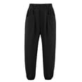 thumbnail image 6 of Hurxie Womens Baggy Wide Leg Pants Casual Elastic Waisted Palazzo Harem Pants with Pockets Black,L, 6 of 8