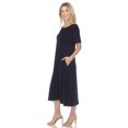 thumbnail image 2 of White Mark Women's Short Sleeve Midi Dress with Pockets, 2 of 6