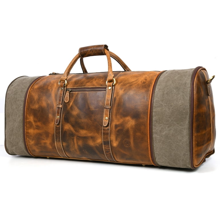 Aaron leather hot sale travel duffle bag