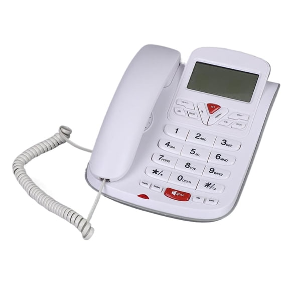 L-51 Corded Landline Phone Fixed Telephone for Hotel Room, Office Use With Caller Display, Double Hole Connection