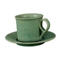 thumbnail image 4 of deevoka Espresso Cup with Saucer 250ml Ceramic Mug for Hot Tea Cappuccino Restaurant Green, 4 of 9