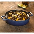 thumbnail image 2 of LAVA 3.7 Quart Enameled Cast Iron Braiser: Multipurpose Stylish Round Dutch Oven Pot with Enameled Black Interior and Trendy Lid (Blue), 2 of 5