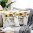 thumbnail image 2 of Waterproof Throw Pillow Covers Set of 2, 18x18 Inch Sunflower Decorative Pillowcases Outdoor Pillow Slip Cushion Covers Set for Couch Tent Botanical Garden Florals Cottagecore Plant, 2 of 7