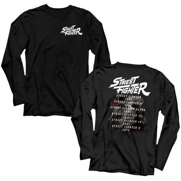Street Fighter Versus Black Adult Long Sleeve T-Shirt