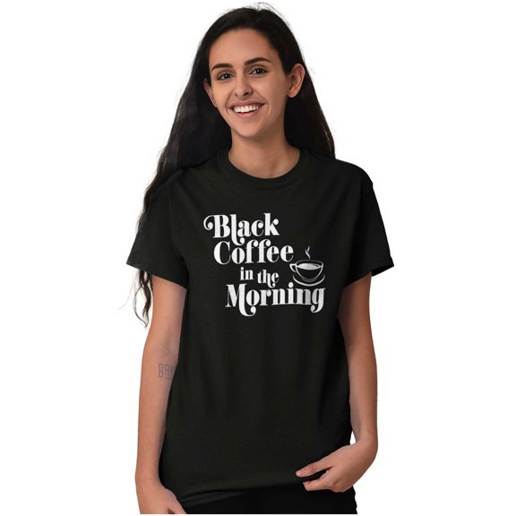 Black Coffee Morning First Caffeine Women's Plus Size Graphic Tee Brisco Brands 2X