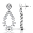 thumbnail image 3 of Solid 18Kt White Gold 1.4 TCW SI Clarity HI Color Diamond Fine Drop Earrings, 3 of 5