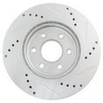 thumbnail image 3 of TRQ Front Performance Brake Rotors Set Premium G-Coated Cross Drilled & Slotted Fits Select 2005-2022 Nissan Frontier 2005-2012 Pathfinder 2005-2015 Xterra 2009-2012 Suzuki Equator, 3 of 5
