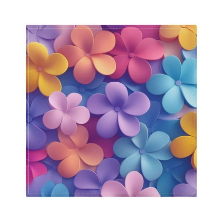 

Satin Polyester Napkins - 20x20 InchSingle-Sided Printed Napkins 1-Piece/4-Piece/6-Piece Set DIY Personalized Table Setting，Cartoon Colorful Flower