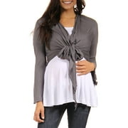 Women's Maternity Plus Tie-front Shrug