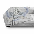 thumbnail image 3 of Going Away Party Soft Flannel Fleece Blanket, Bon Voyage Journey in Ocean Vintage Travel Card Inspired Print, Cozy Plush for Indoor and Outdoor Use, 50" x 70", Lilac Baby Blue White, by Ambesonne, 3 of 6