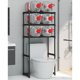 thumbnail image 4 of 3 - tier carbon steel freestanding over - toilet almacenamiento estante para bathroom, restroom, laundry, y balcony (negra), 4 of 6