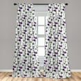 thumbnail image 5 of Ambesonne Flower Curtains, Wild Orchid Bloom, Pair of 28"x63", Purple White, 5 of 5