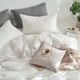 thumbnail image 6 of MooMee Duvet Cover Set Cal-King 100% Washed Cotton Twill Ultra-Soft Breathable Linen Like 3-Piece (Off White, 104"x98"), 6 of 7