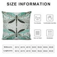 thumbnail image 5 of Creowell  Dragonfly Throw Pillow Cushion Cover, Ornamental Dragonfly with Lace and Damask Effects Image, Decorative Square Accent Pillow Case, Teal Turquoise Black 12x12in, 5 of 5