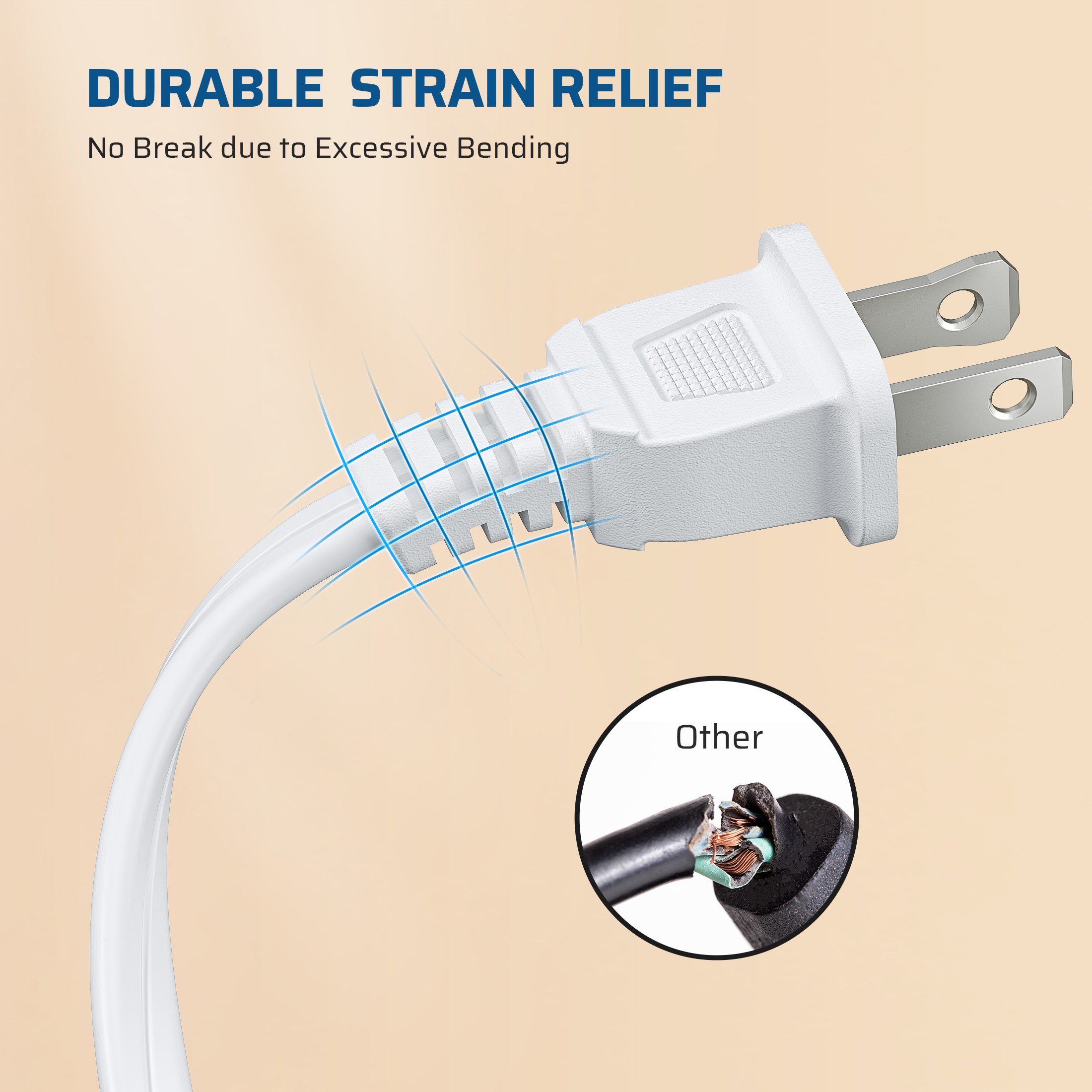 Dewenwils 3ft Indoor Extension Cords, 4 Pack, 3 Outlets photo 6