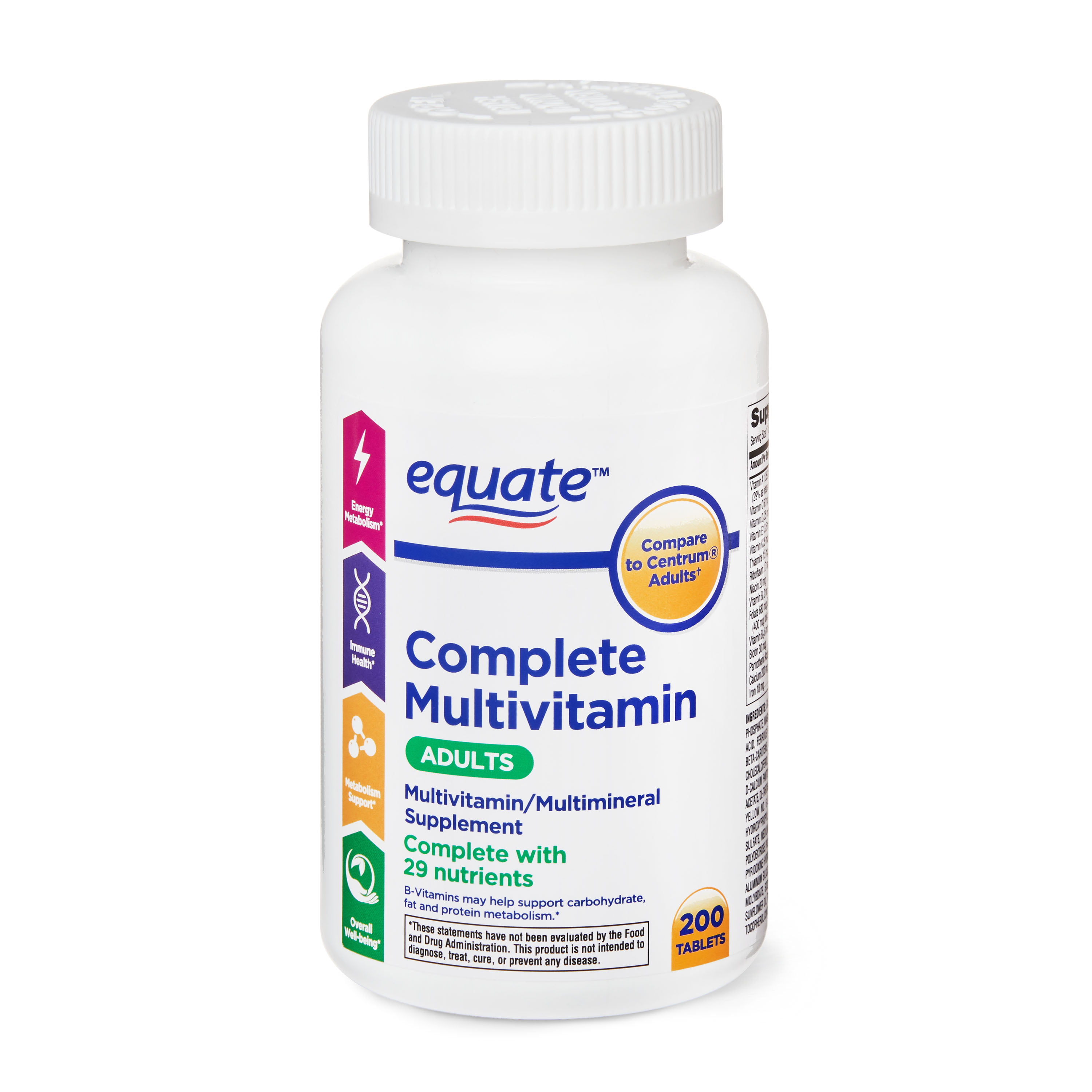 Equate Complete Multivitamin Tablets Adults 0 Count Walmart Com Walmart Com