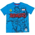 thumbnail image 4 of Marvel Avengers Iron Man Thor Captain America Big Boys T-Shirt and Mesh Shorts Outfit Set Blue/Grey 18-20, 4 of 5