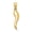 Clear, variant on 14k Yellow Gold Large Italian Horn Pendant - 3.0 Grams - Measures 33.5x21.4mm