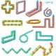 thumbnail image 5 of 12 piezas de 24 enlaces Wacky Tracks Snap and Click Fidget Toys, juguetes sensoriales para dedos, rompecabezas de serpiente para aliviar el estrés, rellenos de bolsas de fiesta, regalos de fiesta, col, 5 of 5
