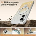 thumbnail image 6 of TELASO Designed for Samsung Galaxy S25 Edge Case, Magnetic 360° Rotatable Ring Stand, 10FT Drop Protection, Compatible with MagSafe, Yellow and Silver Gradient Color, 6 of 8