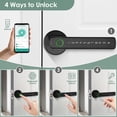 thumbnail image 5 of 4-in-1 Biometric Fingerprint Smart Door Lever,Keyless Entry Door Handle with App Control&Auto Lock,Minimalist Digital Lock with Hidden Keyhole for Bedroom,Home Office or Airbnb Hosts,Black, 5 of 13