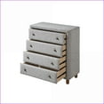 thumbnail image 5 of Chests & Wardrobes, Contemporary 4-Drawer Upholstered Storage Chest with Metal Glides | Gray Boucle, 5 of 6