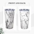 thumbnail image 2 of Marble 20oz Insulated Stainless Steel Tumbler With Lids And Straws Stainless Steel Double Wall Vacuum Insulated Travel Coffee Mug Leak-Proof Lid & Flip Lid For Hot And Cold Drinks, 2 of 7