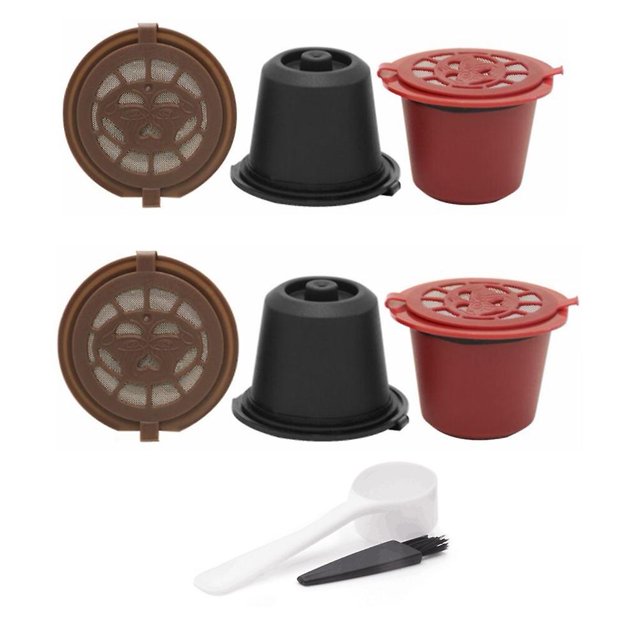 6 cucharas y cepillos de 20 ml para cápsulas de café reutilizables Nespresso Afortunado Sencillez