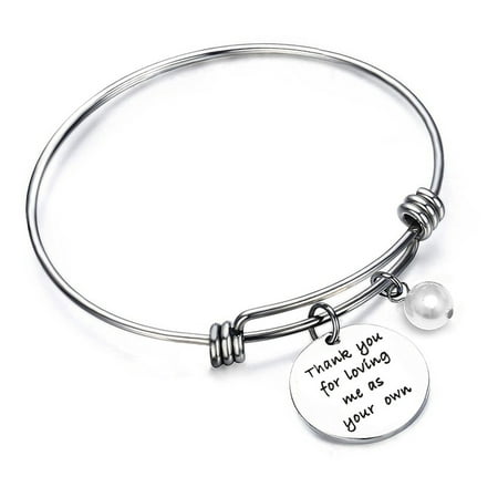Stepmom Gift Foster Mom Gift Thank you For Loving Me as Your Own Bracelet Gift for Stepmom of The (Best Mother Of The Bride Gifts)