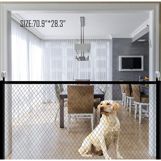 28.3"H Puerta mágica para perros Puerta de malla plegable para interiores y exteriores Ormromra CJWUS-3089