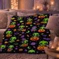 thumbnail image 6 of Cute Aliens Pumpkins autumn celebration Scene, Festive autumn celebration Scene, Warm Flannel Blanket for Living Room and Family Room, Art Lovers autumn celebration Gift, Festive Home Decor, 6 of 9