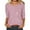 Pink, variant on Bibifish Womens T-Shirts Shiny Crew Neck Loose 3/4 Sleeve Pullover Tops Trendy Soft Comfortable Daily Wear Pullover Tees For Ladies