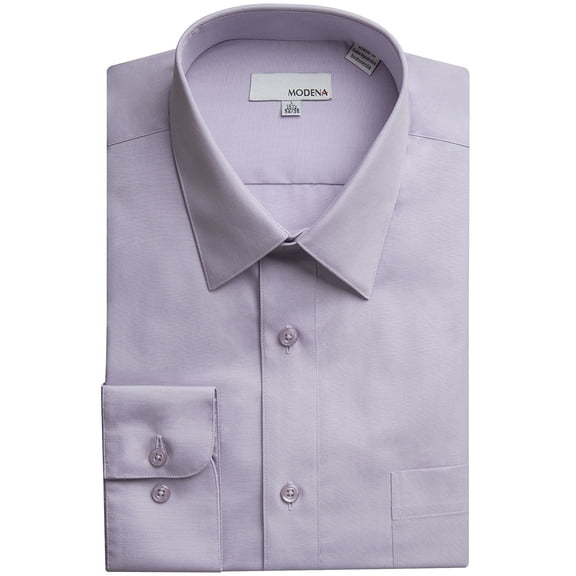 Modena Mens Regular Fit Long Sleeve Solid Dress Shirt Colors