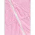 thumbnail image 3 of Bslissey Toddler Kids Girls Swim Cover Up Solid Color Short Sleeve Zipper Hooded Bathrobe Little Girls Casual Summer Bathing Suit Beach Cover-up 1T 2T 3T 4T 5T 6T 7T 8T, 3 of 9