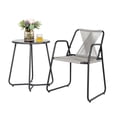 thumbnail image 4 of Nuu Garden Iron Woven Outdoor  Dining Chair Set of 2, Rope, Patio, Backyard, Deck, Light Weight, Black & Gray, 4 of 8