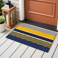 thumbnail image 4 of Navy Yellow Grey Stripes Entryway Rug 2'x3'&nbsp; Non Slip Front Door Mats, Abstract Lines Geometric Modern Entrance Rugs Indoor Outdoor Carpet, Washable Floor Mats Small Area Rug for Bedroom Kitchen, 4 of 8