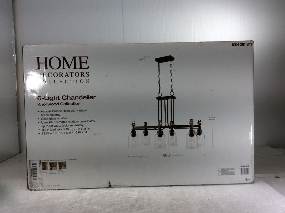 Home Decorators Collection Knollwood 6 Light Antique Bronze Chandelier With Vintage Brass Accents And Clear Glass Shades New Open Box Com - Home Decorators Collection Knollwood 6 Light Chandelier Home Decorators Collection Knollwood 6 Light Antique Bronze Chandelier With Vintage Brass Accents And Clear Glass Shades New Open Box Com - Home Decorators Collection Knollwood 6 Light Chandelier