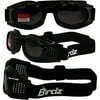Birdz Eyewear Kite Motorcycle Goggles (Black Frame/Smoke Lens)