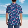 thumbnail image 3 of Lsque Plants And Flamingos pattern Hawaiian Shirt for Men, Unisex Summer Beach Casual Short Sleeve Button Down Shirts-3X-Large, 3 of 9