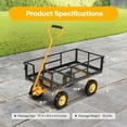 thumbnail image 2 of SPECSTAR Mesh Steel Garden Cart with Removable Sides, 34"×18" with 8 inch Wheels, 550 Lbs Capacity, 2 of 7