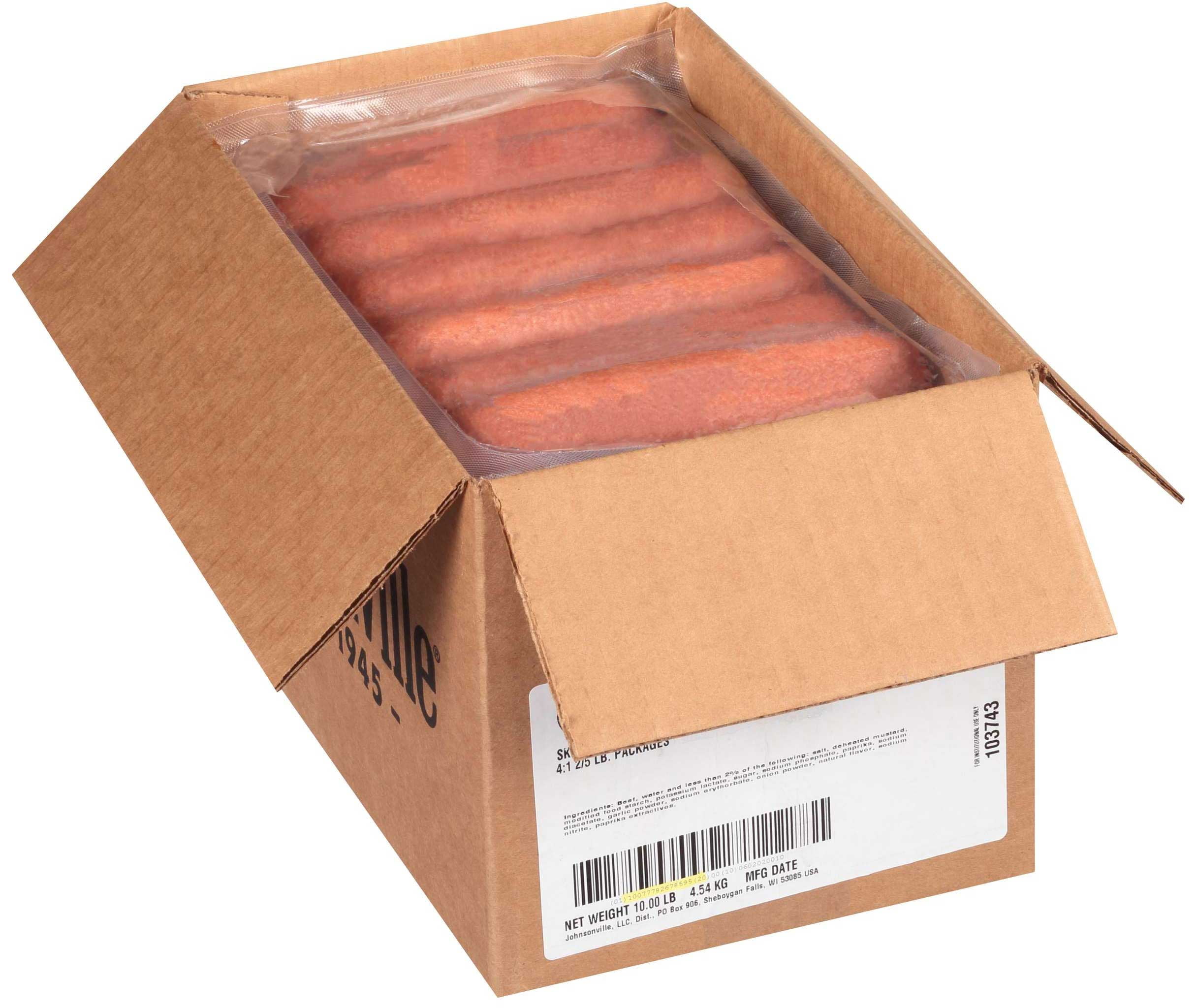 Buy Johnsonville 41 Cooked Beef Hot Dog Link, 5 Pound 2 per case